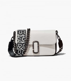 Bolsas De Ombro Marc Jacobs The Bi-Color J Marc Shoulder Bag Feminino Pretas Branco | ZX7-2205