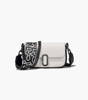 Bolsas Mini Marc Jacobs The Bi-Color J Marc Mini Bag Feminino Pretas Branco | DL3-7364