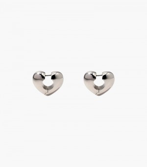 Brincos Marc Jacobs The Charmed Bubble Heart Hoops Feminino Prateadas | EC5-4270