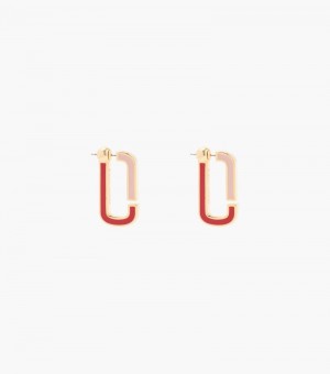 Brincos Marc Jacobs The J Marc Colorblock Rasos Hoops Feminino Vermelhas Multicoloridas Douradas | AI5-1219