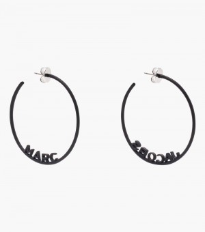 Brincos Marc Jacobs The Monogram Hoops DTM Feminino Pretas | KV0-1330