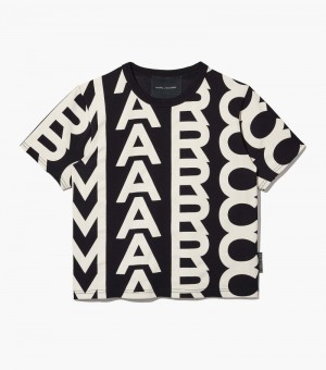 Camiseta Marc Jacobs Monogram Baby Tee Feminino Pretas Branco | EW2-9904