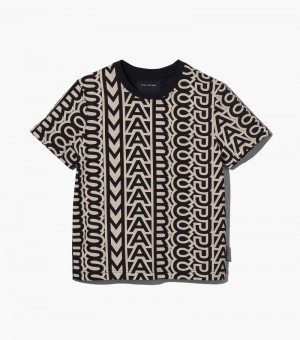 Camiseta Marc Jacobs The Monogram Baby Tee Feminino Pretas Branco | DN6-9780