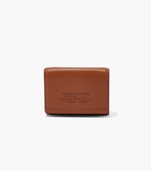 Carteiras Marc Jacobs The Couro Medium Trifold Wallet Feminino Chocolate | DC1-9347