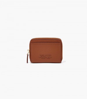 Carteiras Marc Jacobs The Couro Zip Around Wallet Feminino Chocolate | YI6-3513