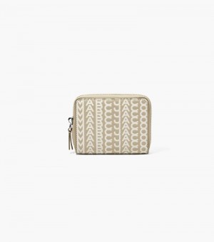 Carteiras Marc Jacobs The Monogram Couro Zip Around Wallet Feminino Caqui | CL5-2592