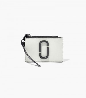 Carteiras Marc Jacobs The Snapshot Top Zip Multi Wallet Feminino Pretas Branco | ZN7-9189