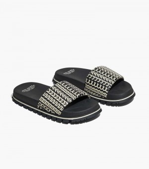 Chinelos Marc Jacobs The Monogram Chinelos Feminino Pretas Branco | XV4-9999