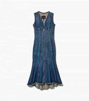 Vestidos Marc Jacobs The Wave Denim Vestidos Feminino Azuis | XE3-5447