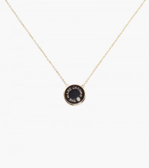 Pingentes Marc Jacobs The Medallion Pendant Feminino Pretas Douradas | PV9-5636