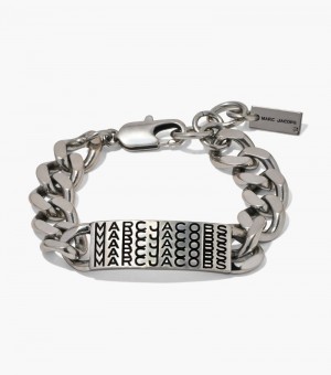 Pulseira Marc Jacobs The Barcode Monogram ID Chain Bracelet Feminino Prateadas | SZ2-7749