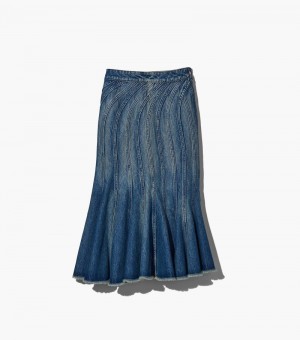 Saias Marc Jacobs The Wave Denim Skirt Feminino Azuis | PD1-9675