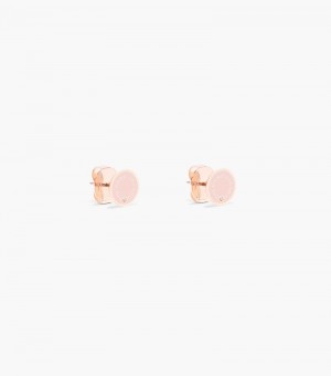 Studs Marc Jacobs The Medallion Studs Feminino Bege Rosa Douradas | LJ2-5741