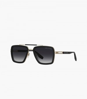 Óculos De Sol Marc Jacobs Icon Square Pilot Sunglasses Feminino Pretas | WM6-9145